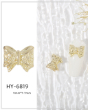 1 Piece Butterfly Bow Metal Nail Decorators Nail Accessories Gold Crystal