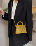 Fashion New Style Ice Cracked Acrylic Transparent Chain CrossbodyJelly Bag Solid Color