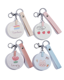 Folding Cute Portable Lady Princess Mini Makeup Mirror Student Portable Mirror Metal Round Cartoon Small Mirror