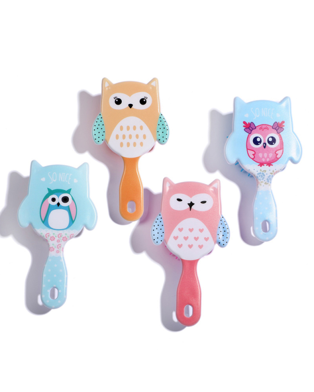 Owl Shape Cartoon Pattern Comb Cute Animal Shape Hairdressing Comb Airbag Air Cushion Comb Scale Massage Comb