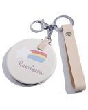 Folding Cute Portable Lady Princess Mini Makeup Mirror Student Portable Mirror Metal Round Cartoon Small Mirror