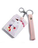 Folding Double-sided Mirror PU Metal Key Ring Dressing Mirror Round Portable Mini Small Mirror