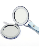 Folding Double-sided Mirror PU Metal Key Ring Dressing Mirror Round Portable Mini Small Mirror