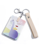 Folding Double-sided Mirror PU Metal Key Ring Dressing Mirror Round Portable Mini Small Mirror