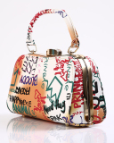 Large-Capacity Creative Inkjet Graffiti Contrast Color Portable Clutch Bag