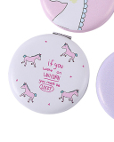 Folding Pony Printed Small Mirror Mini Makeup Mirror Glass Mirror Round Portable Mirror