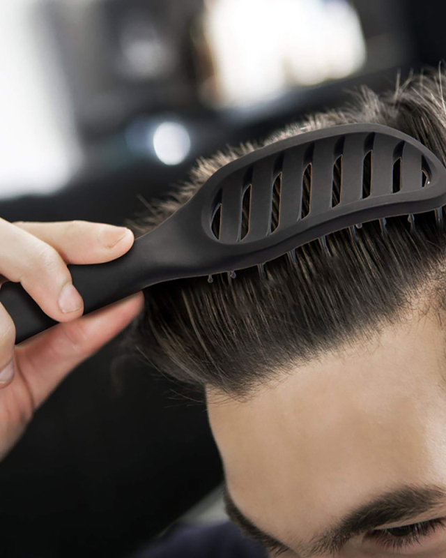 Men's Hairstyle Comb Small Curved Comb Smooth Hair Nine Rows of Wide Teeth Comb Hairdressing Tools Styling Comb