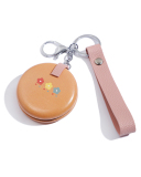 Folding Double-sided Mirror PU Metal Key Ring Dressing Mirror Round Portable Mini Small Mirror
