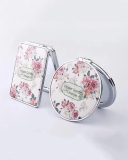 Folding Cosmetic Mirror Double-sided Mirror PU Leather Metal Edge Portable Mirror