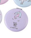 Folding Pony Printed Small Mirror Mini Makeup Mirror Glass Mirror Round Portable Mirror