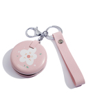 Folding Double-sided Mirror PU Metal Key Ring Dressing Mirror Round Portable Mini Small Mirror