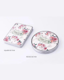 Folding Cosmetic Mirror Double-sided Mirror PU Leather Metal Edge Portable Mirror