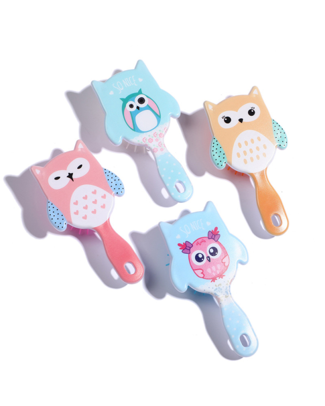 Owl Shape Cartoon Pattern Comb Cute Animal Shape Hairdressing Comb Airbag Air Cushion Comb Scale Massage Comb