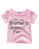 Girl's Pink Letters Printed T Shirt Top Denim Jeans Two-piece Set Pants Set