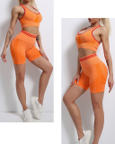 Woman Sports Underwear Suit Fitness Yoga Shorts High Waist Skinny Peach Hip Two-Piece Sports Suit S-L