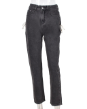 Fashion New Hot Style Sexy Lace-Up Washed Straight Jeans Solid Color S-XL