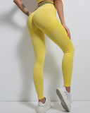 Fashion Sexy High Stretch Bra High Waist Peach Hip Lifting Yoga Two-Piece Solid Color S-L