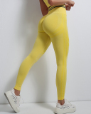 Fashion Sexy High Stretch Bra High Waist Peach Hip Lifting Yoga Two-Piece Solid Color S-L