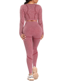 Autumn Seamless High Waist Tight Yoga Two-piece Set