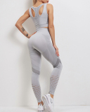 Fashion Fitness Sports Vest Leggings Nine-Point Pants Yoga Suit Two-Piece S-XL