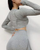 Autumn Seamless High Waist Tight Yoga Two-piece Set