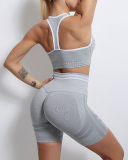 INS Style Running Sports Top Tights Sports Vest Fitness Striped Yoga Two-Piece Suit S-L