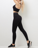 INS Style Running Sports Top Tights Sports Vest Fitness Striped Yoga Two-Piece Suit S-L