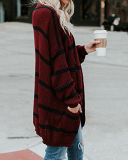 Women Long Striped Cardigan Street Style 2 Color