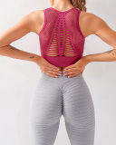 Summer Hollow Beautiful Back Seamless Movement Gathers Yoga Fitness Underwear Solid Color XS-L