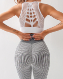 Summer Hollow Beautiful Back Seamless Movement Gathers Yoga Fitness Underwear Solid Color XS-L