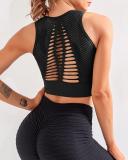 Summer Hollow Beautiful Back Seamless Movement Gathers Yoga Fitness Underwear Solid Color XS-L
