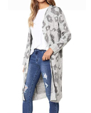 Women Leopard Printing Warm Sweater Coats Khaki Yellow Red Gray Black S-3XL 