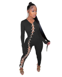 Long Sleeve Women String Hot Jumpsuit S-XXL