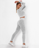 Gym Set Women 2 Pieces Seamless Yoga Set for Women High Waist Yoga Pants Gym Fitness Clothing Fitness Leggings Sport Set 2080