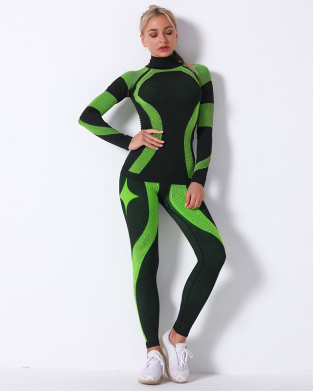 Winter Yoga Suit for Fitness Dry Fit Sportswear Woman Gym Set Women Long Sleeve T-shirt Leggings Sport Kit Unique