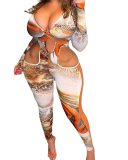 Woman Fashion Autumn and Winter Sexy Hollow Strappy Jumpsuit S-XL