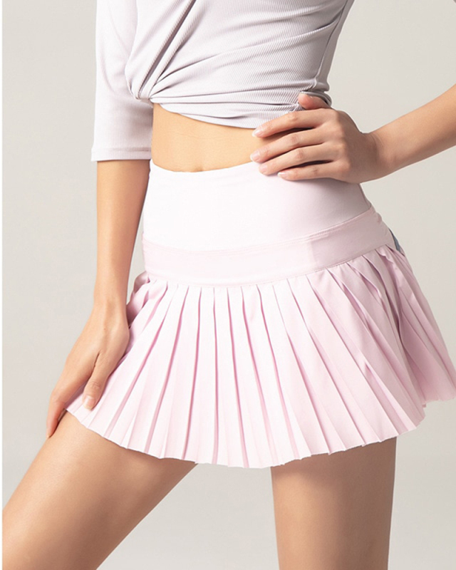 Summer sports fitness shorts women's anti-light outdoor quick-drying skirt pants running breathable gym short skirt pleated skir