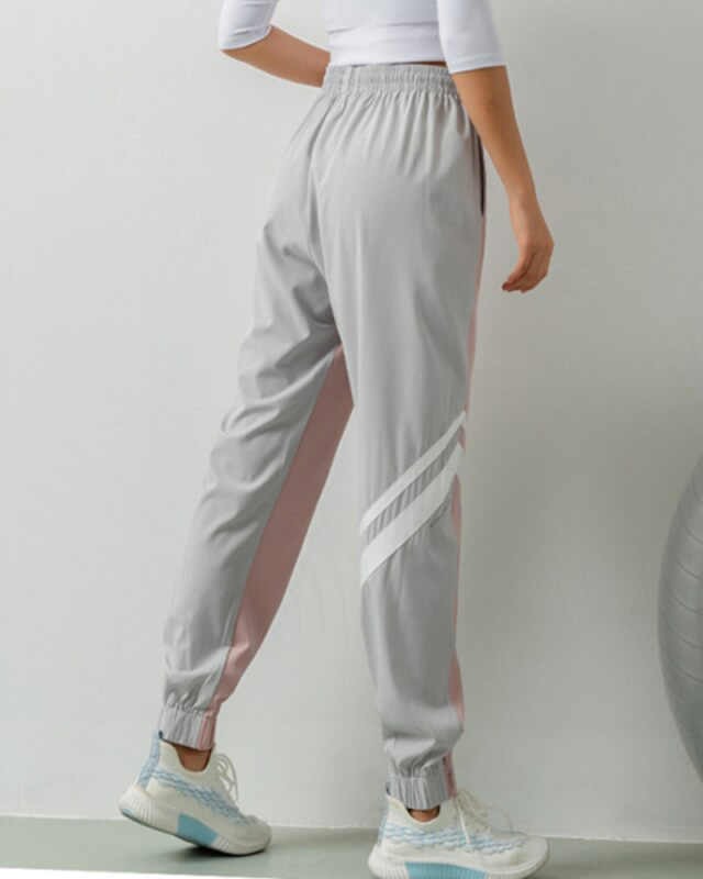 Loose Running Fitness Pants for Women Splicing Color Elastic Band Quick Dry Yoga Pants Female Streetwear Pantalon Female