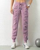 Hot Sell Women's Lightweight Joggers Pants With Pockets Drawstring Workout Yoga Running Pants Elastic Waist Wrinkle Front 2XL