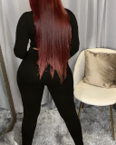Ladies Hot-Selling New Style Personality Line Zipper Waist Tie Long-Sleeved Trousers Two-Piece Suit S-XXL
