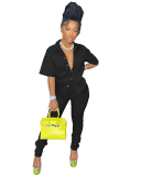 Short Sleeve Women New Business Lady Two Piece Suit S-XXL