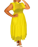 Sleeveless Women Hollow Out Summer Dress S-3XL