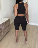 Women's Fashion New Sports Vest Yoga Two-Piece Solid Color S-XL