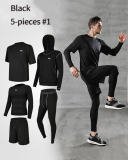 5 Pcs/Set Men's Compression Sportswear Suits Quick Dry Plus Size