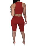 Women's Fashion New Sports Vest Yoga Two-Piece Solid Color S-XL