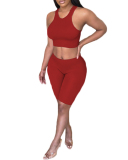 Women's Fashion New Sports Vest Yoga Two-Piece Solid Color S-XL