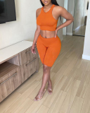 Women's Fashion New Sports Vest Yoga Two-Piece Solid Color S-XL