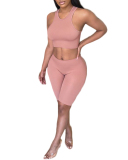 Women's Fashion New Sports Vest Yoga Two-Piece Solid Color S-XL