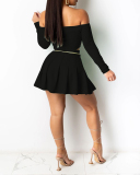 Lady Sexy Fashion Pleated High-Waist Spring and Summer Two-Piece Set S-XXL