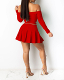 Lady Sexy Fashion Pleated High-Waist Spring and Summer Two-Piece Set S-XXL